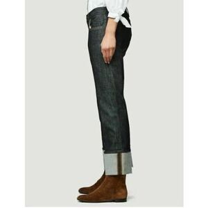 Frame Le Crop Mini Boot Rolled Hem Dark Wash Denim Jean